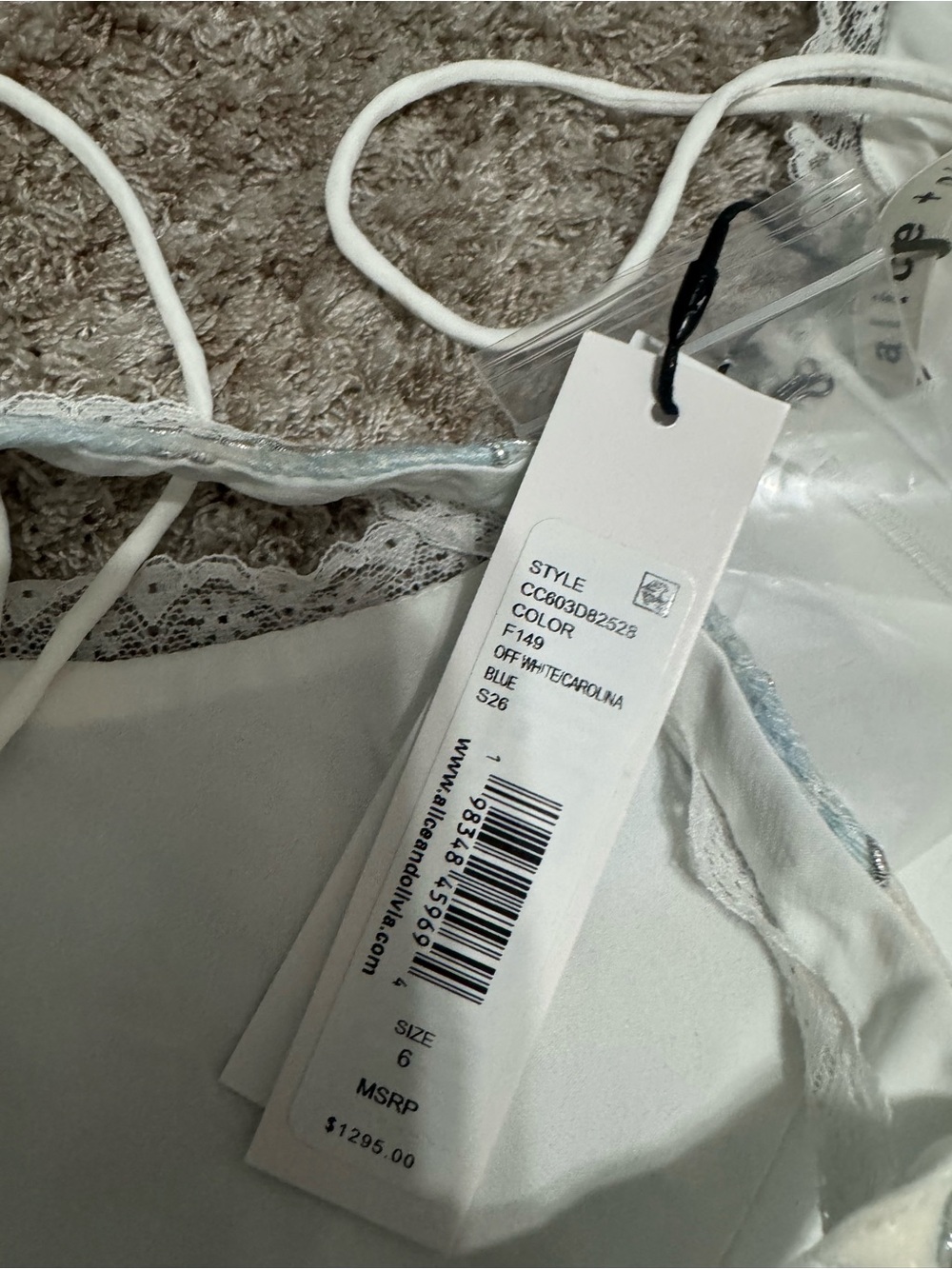 ALICE + OLIVIA
Charlotte Lace Midi Dress - Off White and Carolina Blue - Picture 4 of 6